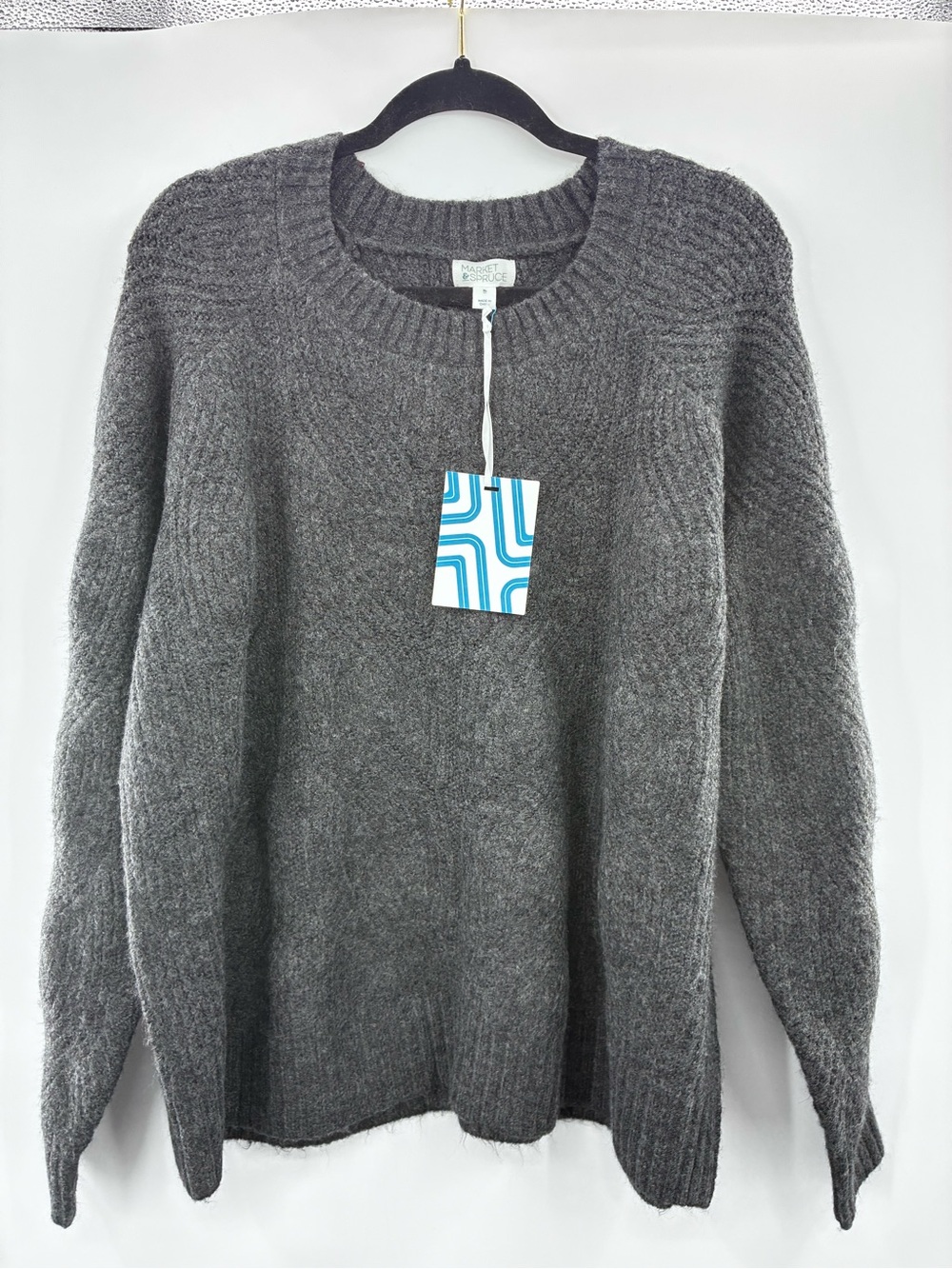Market Spruce Cozy Crewneck Women's Sweater - Gray size XL NWT
